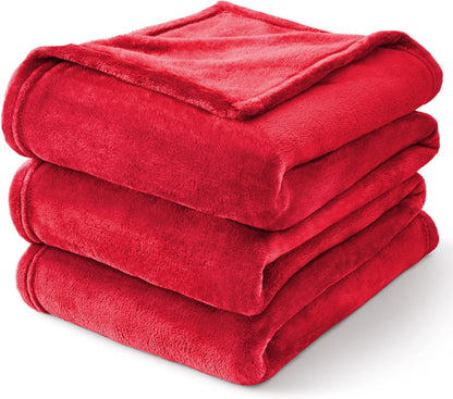 Fleece Blanket Soft Plush Throw for Couch Black 50"x60" - Colors A