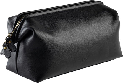 NV Holders Premium Genuine Leather Toiletry Bag for Men - The Ultimate Travel Dopp Kit and Hygiene Organizer, Perfect Men's Toiletry Travel Bag (Brown)