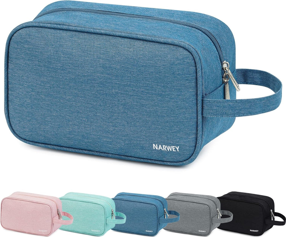 Narwey Travel Toiletry Bag for Women Traveling Dopp Kit Men Travel Bag for Toiletries Cosmetic Bag Makeup Bag Medicine Bag for Traveling (Black)