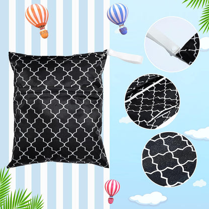 Frienda 4 Pack Wet Bags for Swimsuits, Waterproof Reusable Travel Wet Dry Bags with Zippered Pockets for Beach Pool Swimwear, Towels, Gym, Cloth Diapers, Summer Vacation Essentials(Nautical Style)