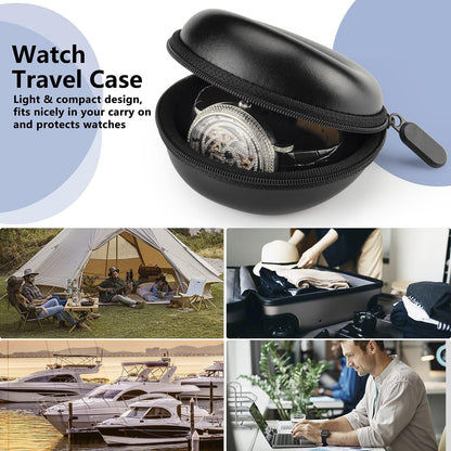 Watch Travel Case for Women: Portable Single Watch Box Organizer Travel Watch Case 1 Slot - Fits all Wristwatches & Smart Watches up to 50mm（Orange）