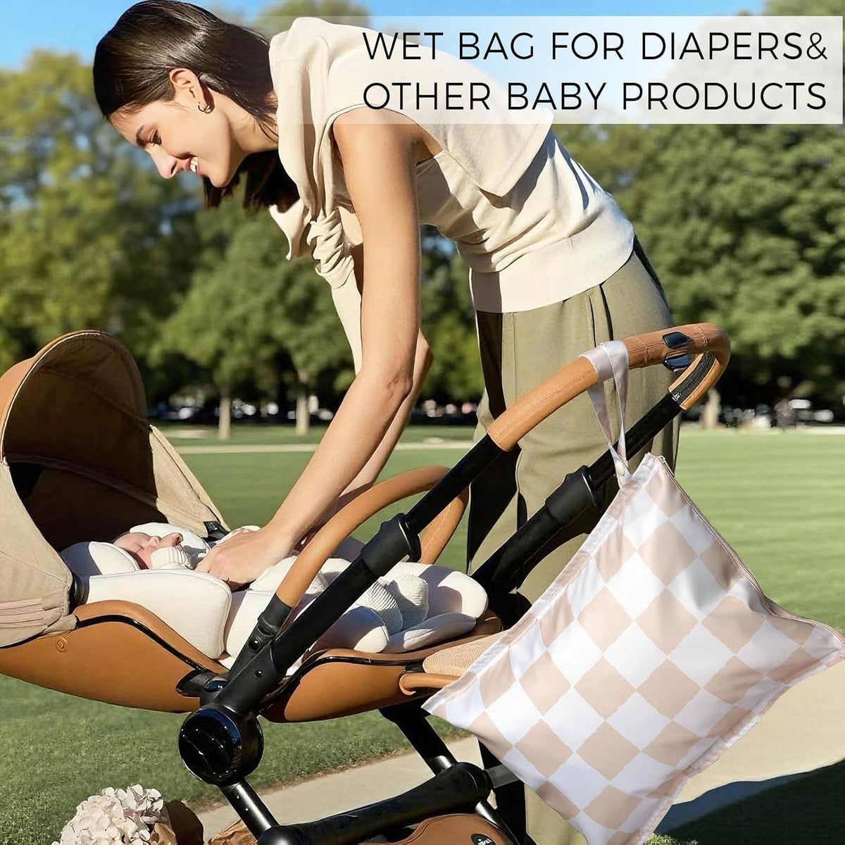 RelaxScene Wet Dry Bags Water Resistant - Reusable Waterproof Wet Dry Bag for Swimsuits & Baby Clothes - Leakproof Storage Pouch Bag for Travel & Baby Diaper - Travel Laundry Daycare Bags