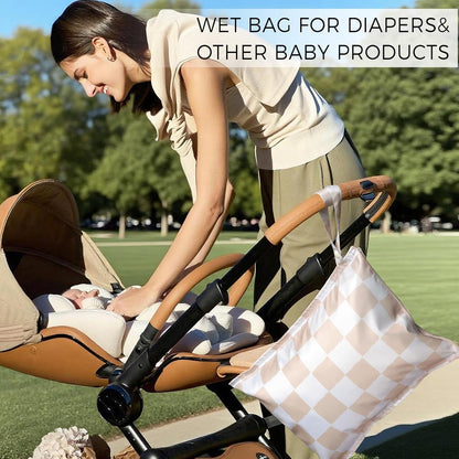 RelaxScene Wet Dry Bags Water Resistant - Reusable Waterproof Wet Dry Bag for Swimsuits & Baby Clothes - Leakproof Storage Pouch Bag for Travel & Baby Diaper - Travel Laundry Daycare Bags