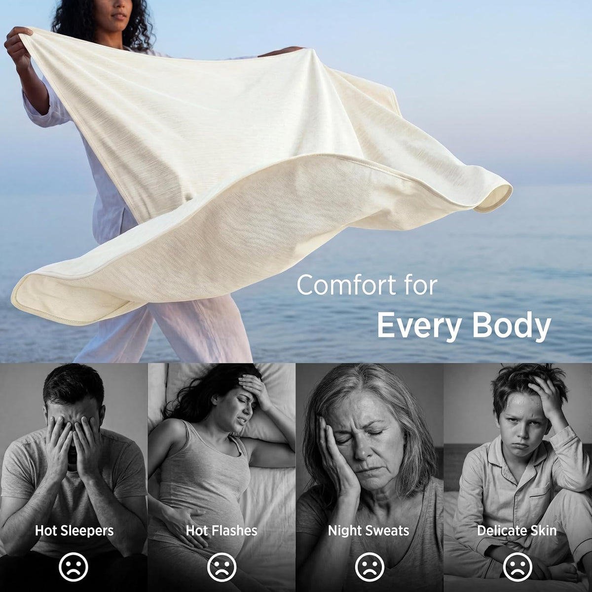 Bedsure Silky Soft Summer Cooling Blanket for Hot Sleepers, Rayon Derived from Bamboo Cold Throw Blanket for Couch, Lightweight Bed Cooling Throw Camping Picnic Travel Outdoor Dorm Essentials, 50x70