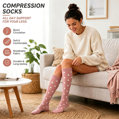4 Pairs Compression Socks for Women Circulation-Best Support for Nurses,Running,Athletic,Travel