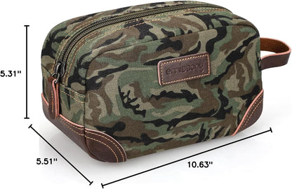 emissary Toiletry Bag for Men, Canvas Travel Toiletry Bag Men's Dopp Kit, Water-resistant Bathroom Bag Mens Shaving Kit, Travel Kit Small Bags, Shaving Bag, Toiletry Bags