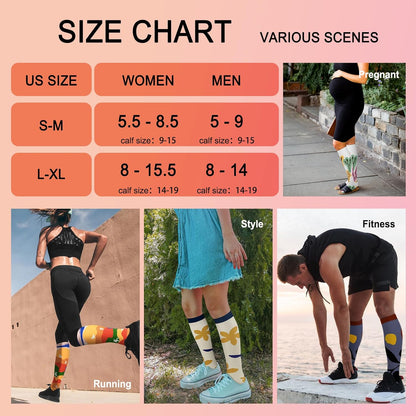 4 Pairs Compression Socks for Women Circulation-Best Support for Nurses,Running,Athletic,Travel