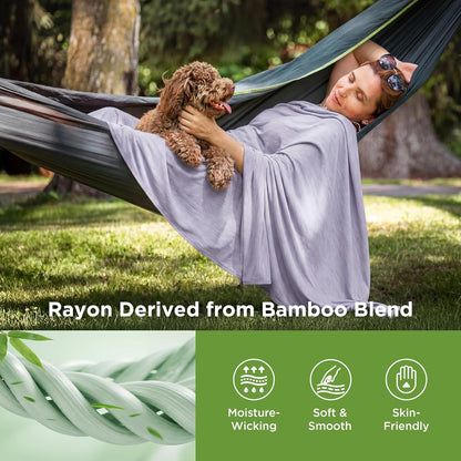 Bedsure Silky Soft Summer Cooling Blanket for Hot Sleepers, Rayon Derived from Bamboo Cold Throw Blanket for Couch, Lightweight Bed Cooling Throw Camping Picnic Travel Outdoor Dorm Essentials, 50x70