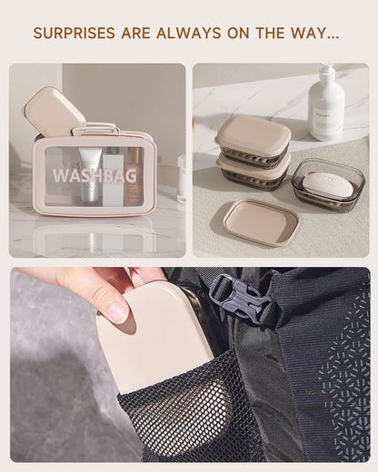 Doter Travel Soap Holder with Lid - Draining Soap Box for Shower -Compact Travel Soap Case Leak-Proof Design for Camping, Hiking, Gym & Outdoor Use | Keeps Soap Dry & Hygienic