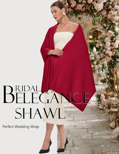 PULI Women's Pashmina Shawl Wraps for Evening Dress Large Scarf Blanket Long Wedding Bridal Winter Warm Shoulder Wrap - Colors A