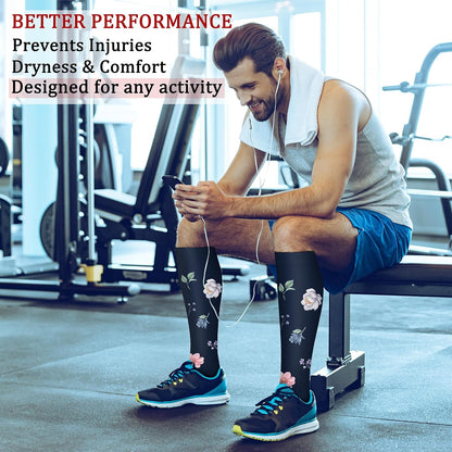 CHARMKING Compression Socks for Women & Men Circulation (8 Pairs) 15-20 mmHg Best Calf Socks Support for Athletic Cycling - Colors B
