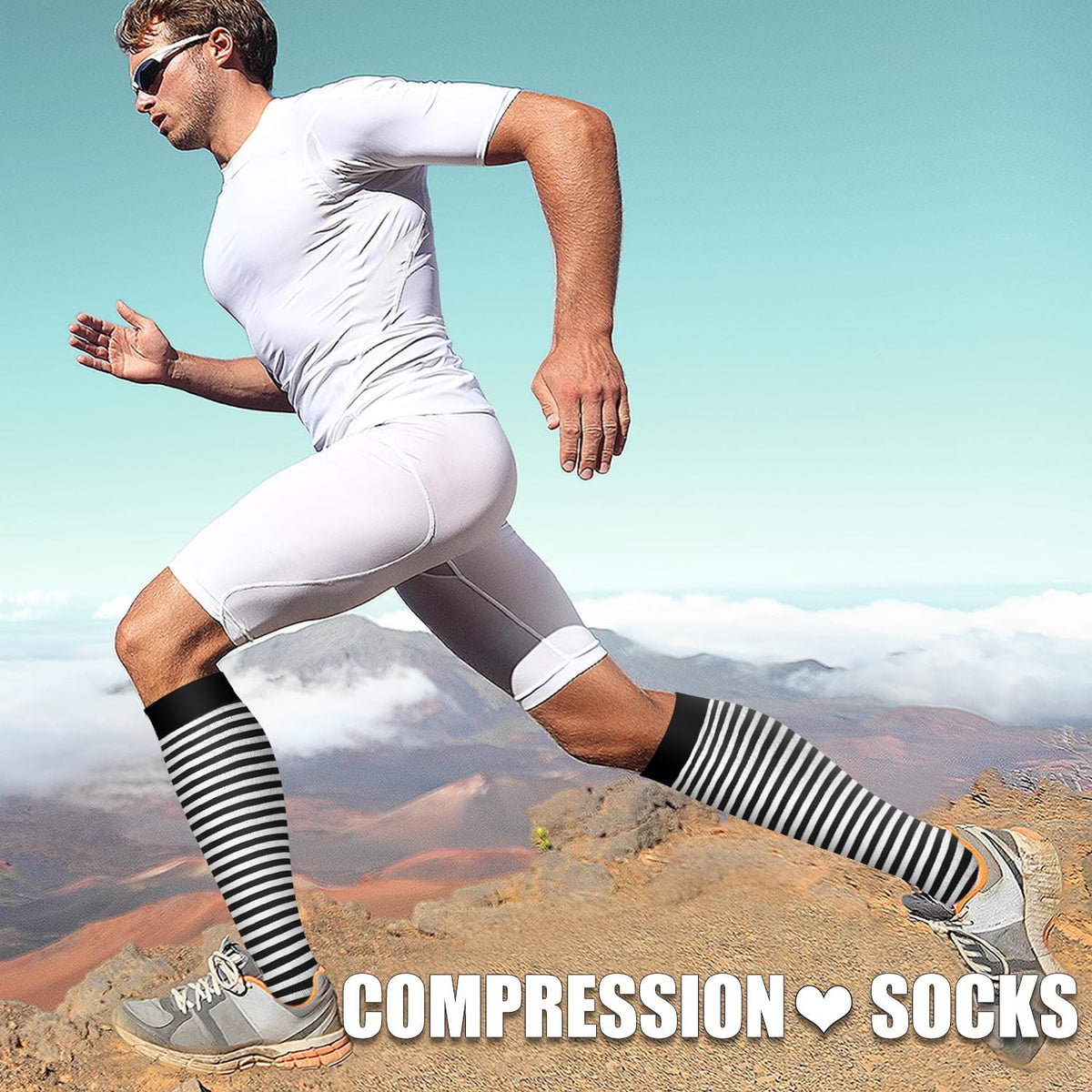 Laite Hebe 3 Pack Medical Compression Sock-Compression Sock For Women and Men Circulation -Best for Running,Nursing,Athletic Sports