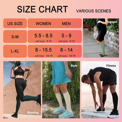 4 Pairs Compression Socks for Women Circulation-Best Support for Nurses,Running,Athletic,Travel