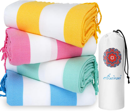 Antfuny Turkish Beach Towels Vacation Essentials Quick Dry Sand Free Oversized Bath Pool Swim Towel Extra Large XL Blanket Adult Travel Cruise Accessories Must Haves Clearance Stuff Necessities - Colors C