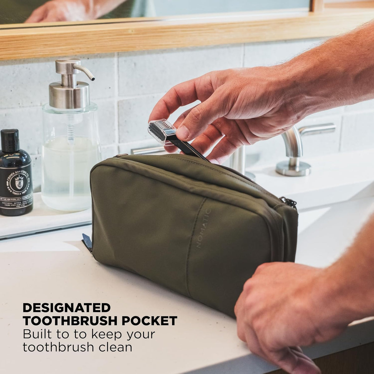 NOMATIC Toiletry Bag for Trips - Great for Travel Size Toiletries - Travel Essentials Wash Bag - Travel Makeup Bag