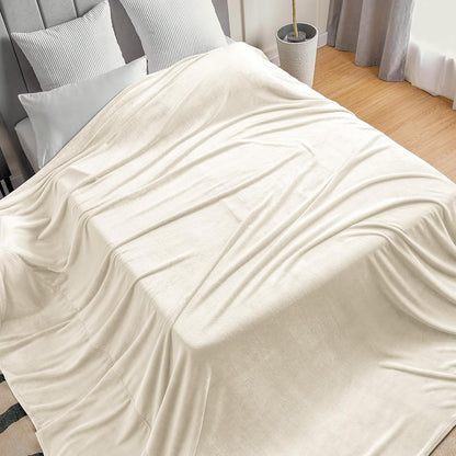 Fleece Blanket Soft Plush Throw for Couch Black 50"x60" - Colors A
