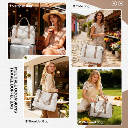 Travel Duffel Bag, Sports Tote Gym Bag, Shoulder Weekender Overnight Bag for Women - Colors B