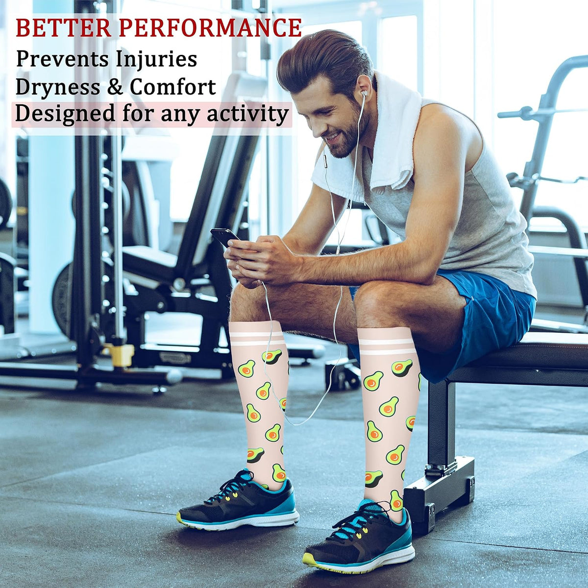 CHARMKING Compression Socks for Women & Men Circulation (8 Pairs) 15-20 mmHg Best Calf Socks Support for Athletic Cycling - Colors A