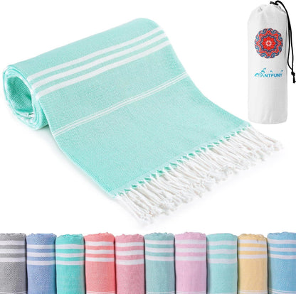 Antfuny Turkish Beach Towels Vacation Essentials Quick Dry Sand Free Oversized Bath Pool Swim Towel Extra Large XL Blanket Adult Travel Cruise Accessories Must Haves Clearance Stuff Necessities - Colors C