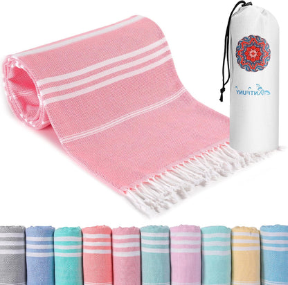 Antfuny Turkish Beach Towels Vacation Essentials Quick Dry Sand Free Oversized Bath Pool Swim Towel Extra Large XL Blanket Adult Travel Cruise Accessories Must Haves Clearance Stuff Necessities - Colors C