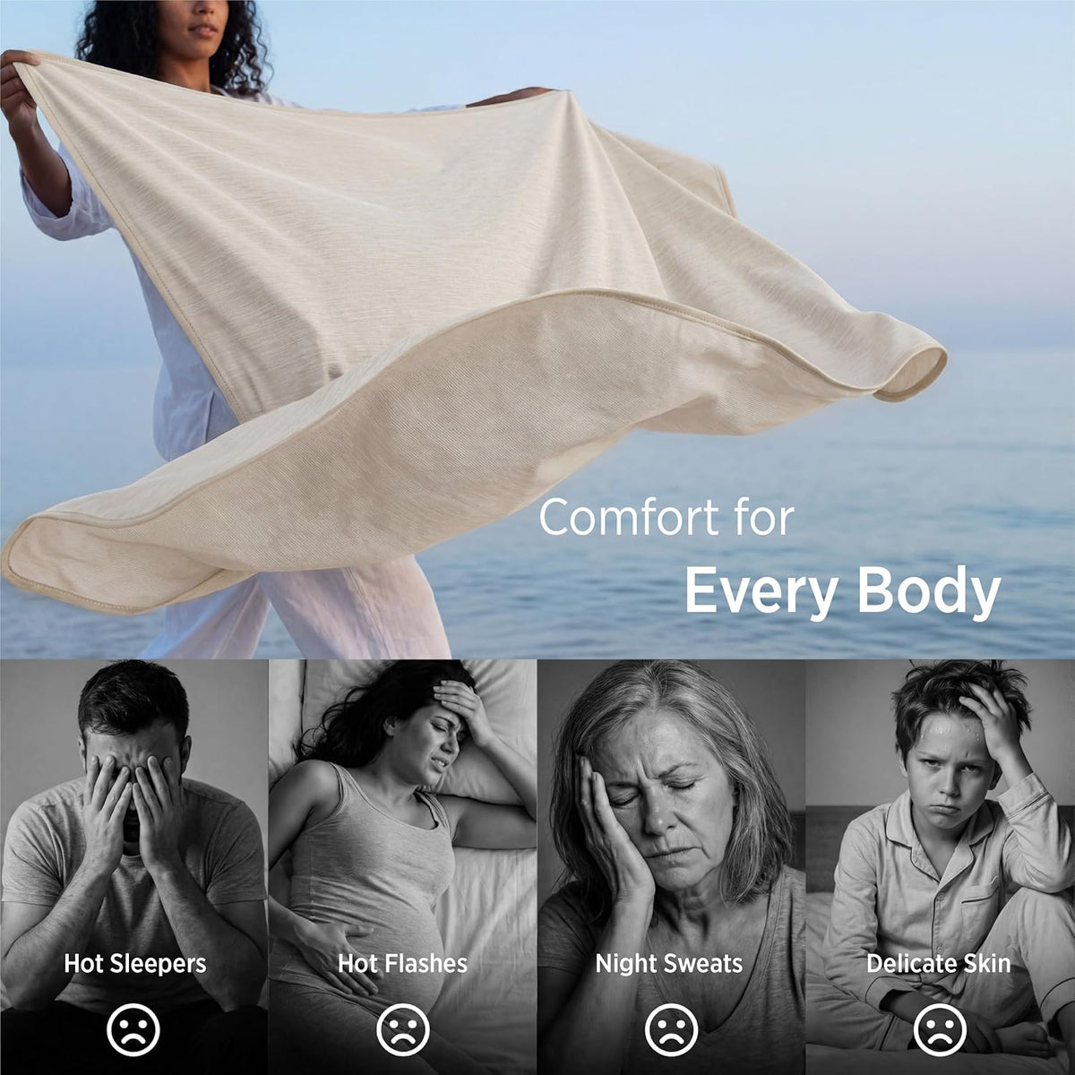 Bedsure Silky Soft Summer Cooling Blanket for Hot Sleepers, Rayon Derived from Bamboo Cold Throw Blanket for Couch, Lightweight Bed Cooling Throw Camping Picnic Travel Outdoor Dorm Essentials, 50x70