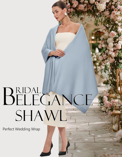 PULI Women's Pashmina Shawl Wraps for Evening Dress Large Scarf Blanket Long Wedding Bridal Winter Warm Shoulder Wrap - Colors A