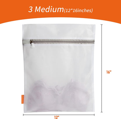Polecasa Heavy Duty Mesh Laundry Bags for Delicates – 2 Pack with Sturdy Zipper for Lingerie, Coats, Baby Clothes, Underwear – Washing Machine & Dry Safter 24 x 24 Inches (2 XX-Large)