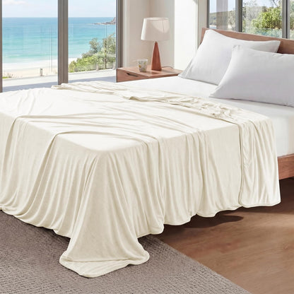 Bedsure Silky Soft Summer Cooling Blanket for Hot Sleepers, Rayon Derived from Bamboo Cold Throw Blanket for Couch, Lightweight Bed Cooling Throw Camping Picnic Travel Outdoor Dorm Essentials, 50x70