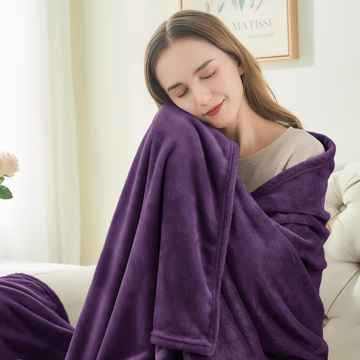 BEDELITE Fleece Blanket Black Throw Blankets for Couch & Bed, Luxury Plush Cozy Fuzzy Blanket 50x60 inches, Super Soft Warm Lightweight Throw Blanket for Travel Camping - Colors B