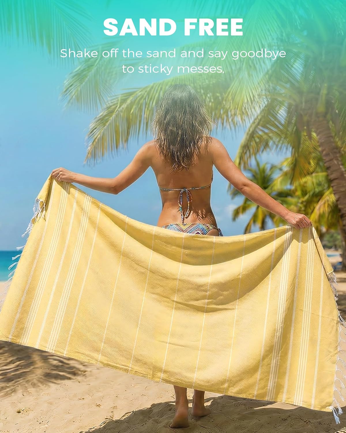 Antfuny Turkish Beach Towels Vacation Essentials Quick Dry Sand Free Oversized Bath Pool Swim Towel Extra Large XL Blanket Adult Travel Cruise Accessories Must Haves Clearance Stuff Necessities - Colors C