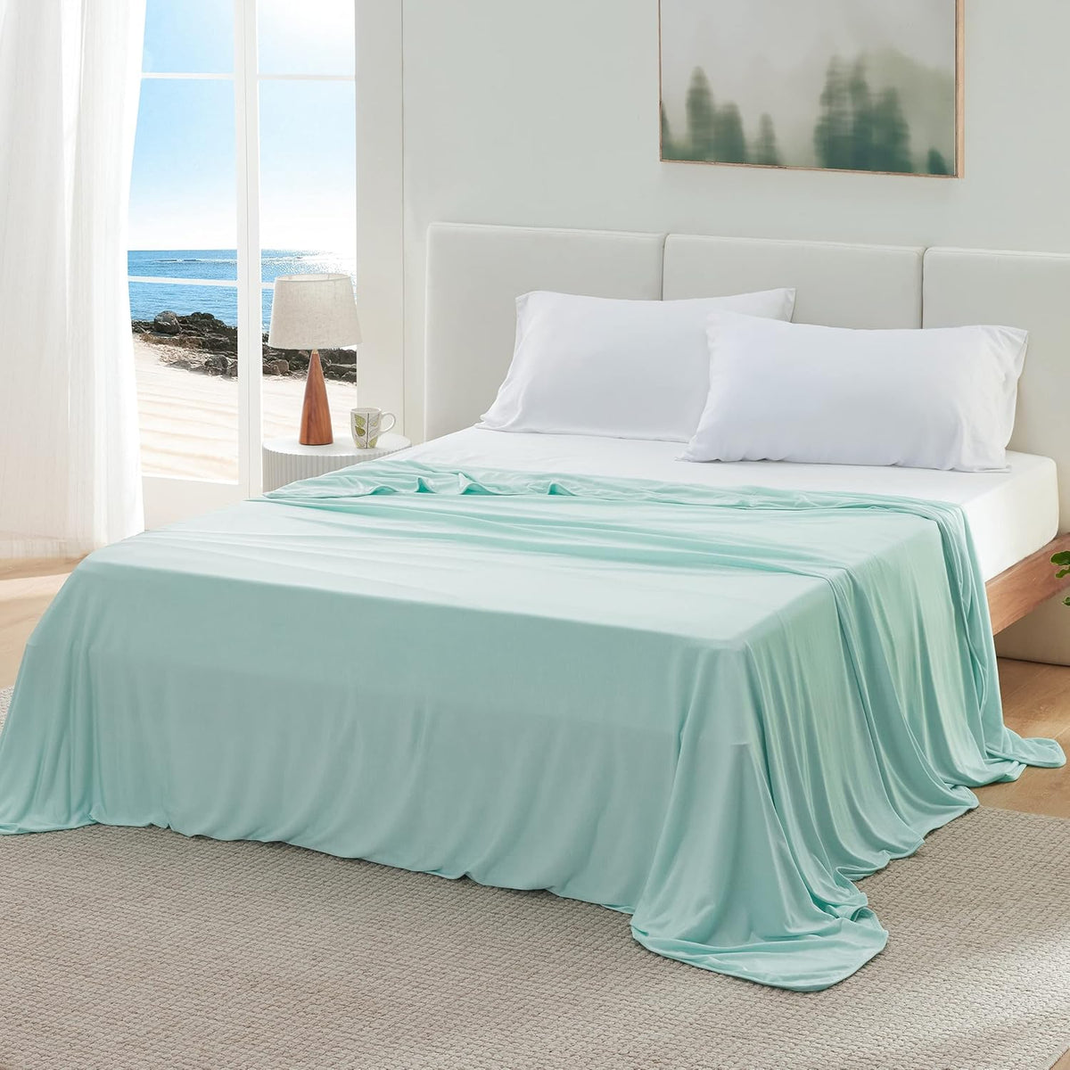 Bedsure Silky Soft Summer Cooling Blanket for Hot Sleepers, Rayon Derived from Bamboo Cold Throw Blanket for Couch, Lightweight Bed Cooling Throw Camping Picnic Travel Outdoor Dorm Essentials, 50x70