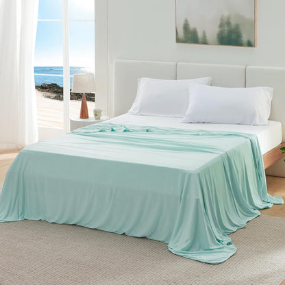 Bedsure Silky Soft Summer Cooling Blanket for Hot Sleepers, Rayon Derived from Bamboo Cold Throw Blanket for Couch, Lightweight Bed Cooling Throw Camping Picnic Travel Outdoor Dorm Essentials, 50x70