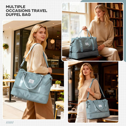 Travel Duffel Bag, Sports Tote Gym Bag, Shoulder Weekender Overnight Bag for Women - Colors B