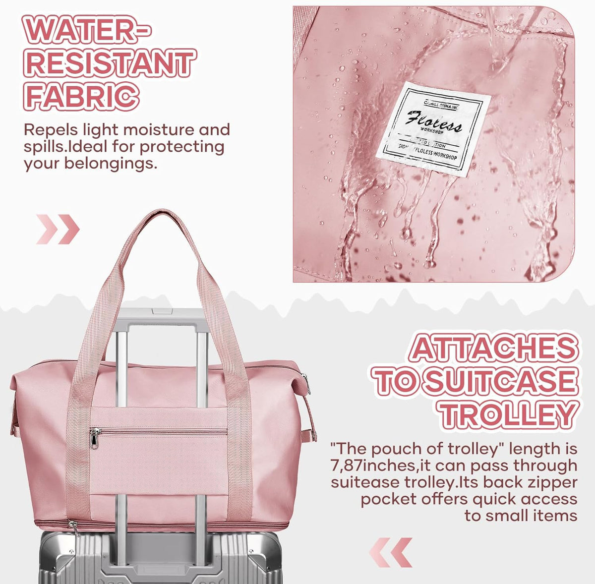 Travel Duffel Bag, Sports Tote Gym Bag, Shoulder Weekender Overnight Bag for Women - Colors B