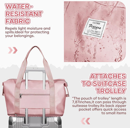 Travel Duffel Bag, Sports Tote Gym Bag, Shoulder Weekender Overnight Bag for Women - Colors B