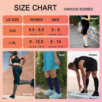 4 Pairs Compression Socks for Women Circulation-Best Support for Nurses,Running,Athletic,Travel