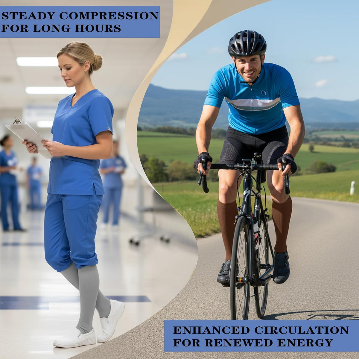 Sooverki Copper Compression Socks for Men & Women 8 Pack 15-20mmHg - Knee High Stockings Best Support for Running Athletic