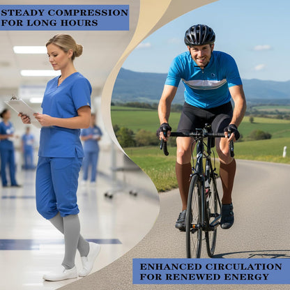 Sooverki Copper Compression Socks for Men & Women 8 Pack 15-20mmHg - Knee High Stockings Best Support for Running Athletic