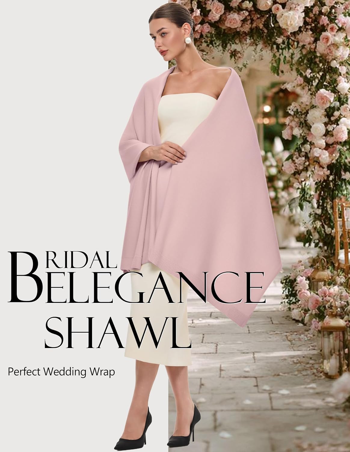 PULI Women's Pashmina Shawl Wraps for Evening Dress Large Scarf Blanket Long Wedding Bridal Winter Warm Shoulder Wrap - Colors A