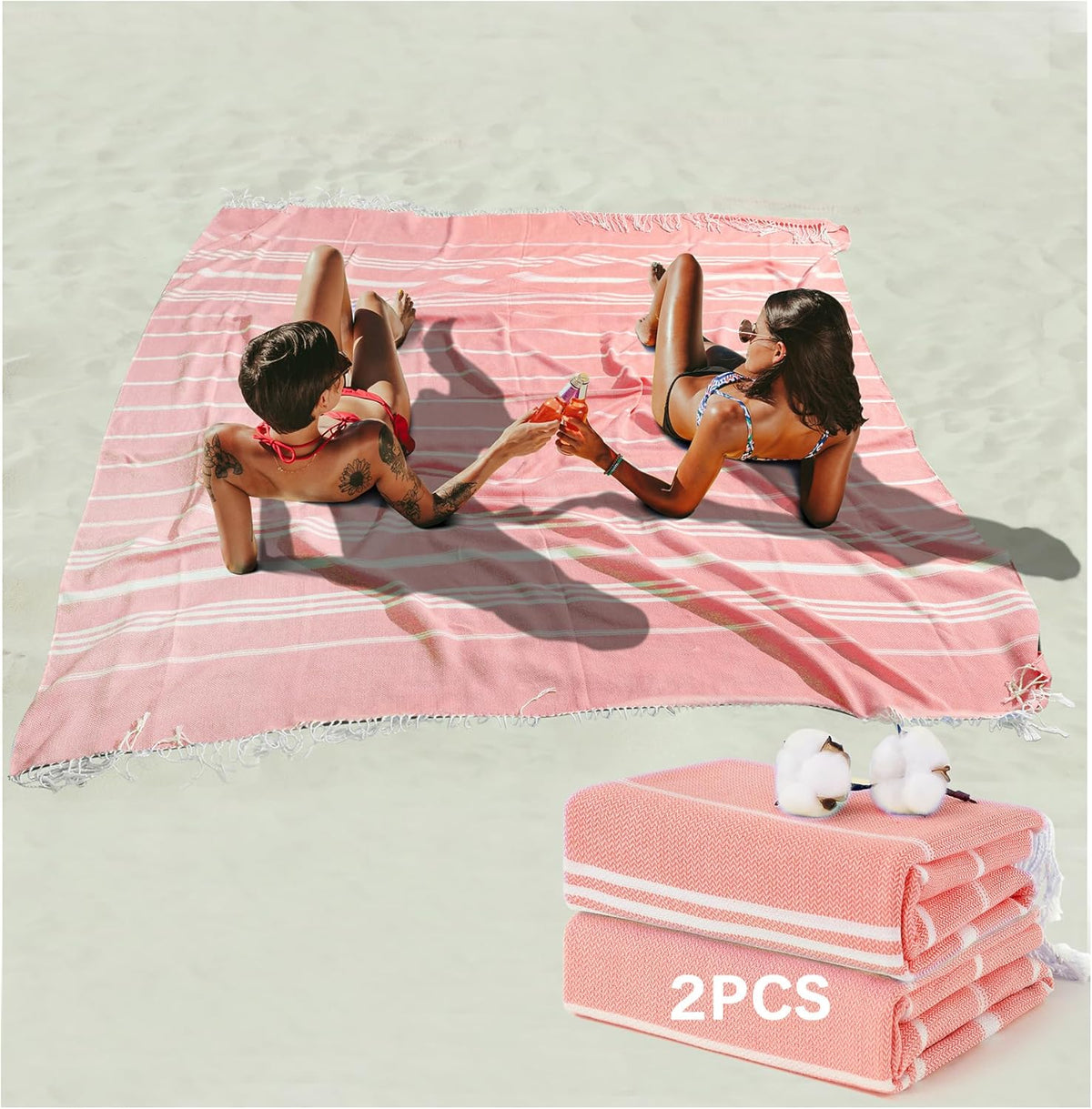 Antfuny Turkish Beach Towels Vacation Essentials Quick Dry Sand Free Oversized Bath Pool Swim Towel Extra Large XL Blanket Adult Travel Cruise Accessories Must Haves Clearance Stuff Necessities - Colors C