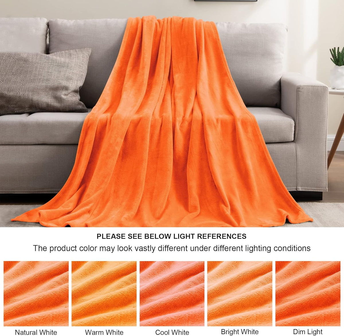 Fleece Blanket Soft Plush Throw for Couch Black 50"x60" - Colors A