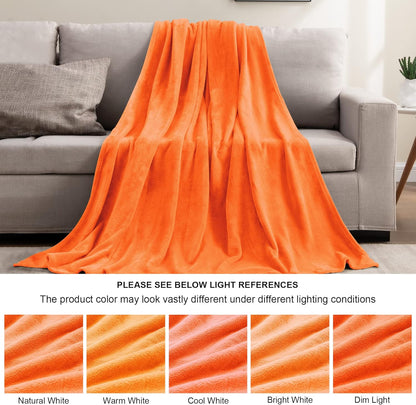 Fleece Blanket Soft Plush Throw for Couch Black 50"x60" - Colors A