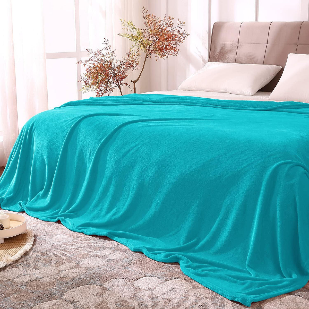 BEDELITE Fleece Blanket Black Throw Blankets for Couch & Bed, Luxury Plush Cozy Fuzzy Blanket 50x60 inches, Super Soft Warm Lightweight Throw Blanket for Travel Camping - Colors B