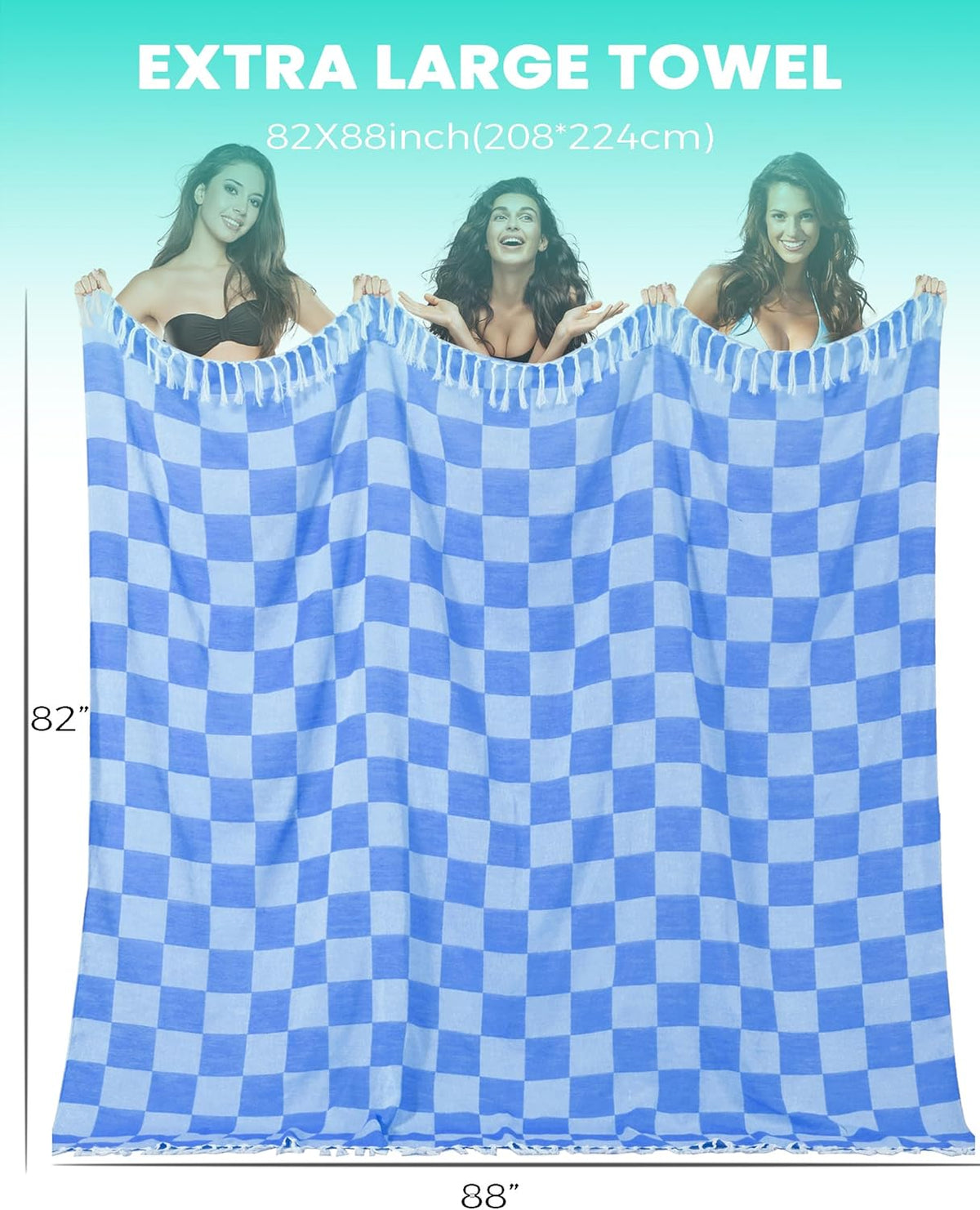 Antfuny Turkish Beach Towels Vacation Essentials Quick Dry Sand Free Oversized Bath Pool Swim Towel Extra Large XL Blanket Adult Travel Cruise Accessories Must Haves Clearance Stuff Necessities - Colors A