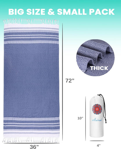 Antfuny Turkish Beach Towels Vacation Essentials Quick Dry Sand Free Oversized Bath Pool Swim Towel Extra Large XL Blanket Adult Travel Cruise Accessories Must Haves Clearance Stuff Necessities - Colors C