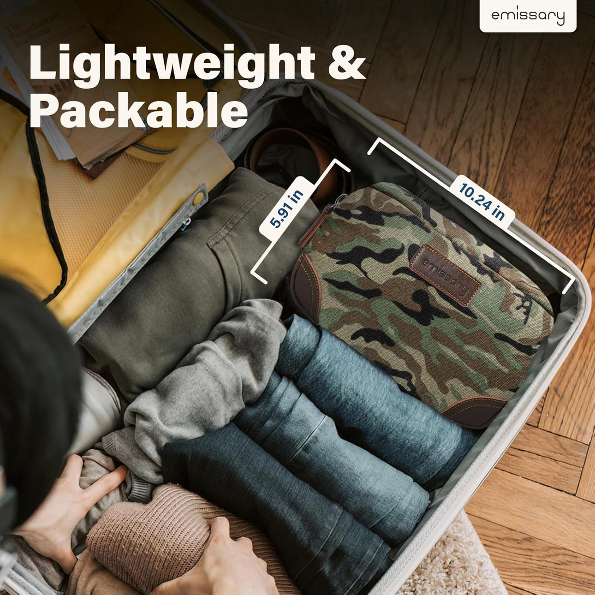 emissary Toiletry Bag for Men, Canvas Travel Toiletry Bag Men's Dopp Kit, Water-resistant Bathroom Bag Mens Shaving Kit, Travel Kit Small Bags, Shaving Bag, Toiletry Bags