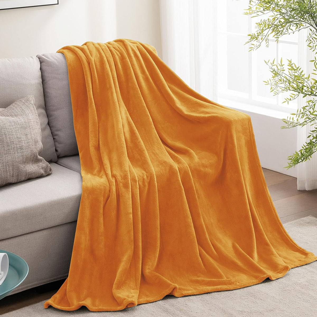 Fleece Blanket Soft Plush Throw for Couch Black 50"x60" - Colors A