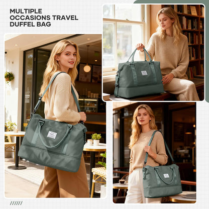 Travel Duffel Bag, Sports Tote Gym Bag, Shoulder Weekender Overnight Bag for Women - Colors B