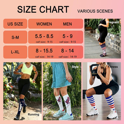 4 Pairs Compression Socks for Women Circulation-Best Support for Nurses,Running,Athletic,Travel