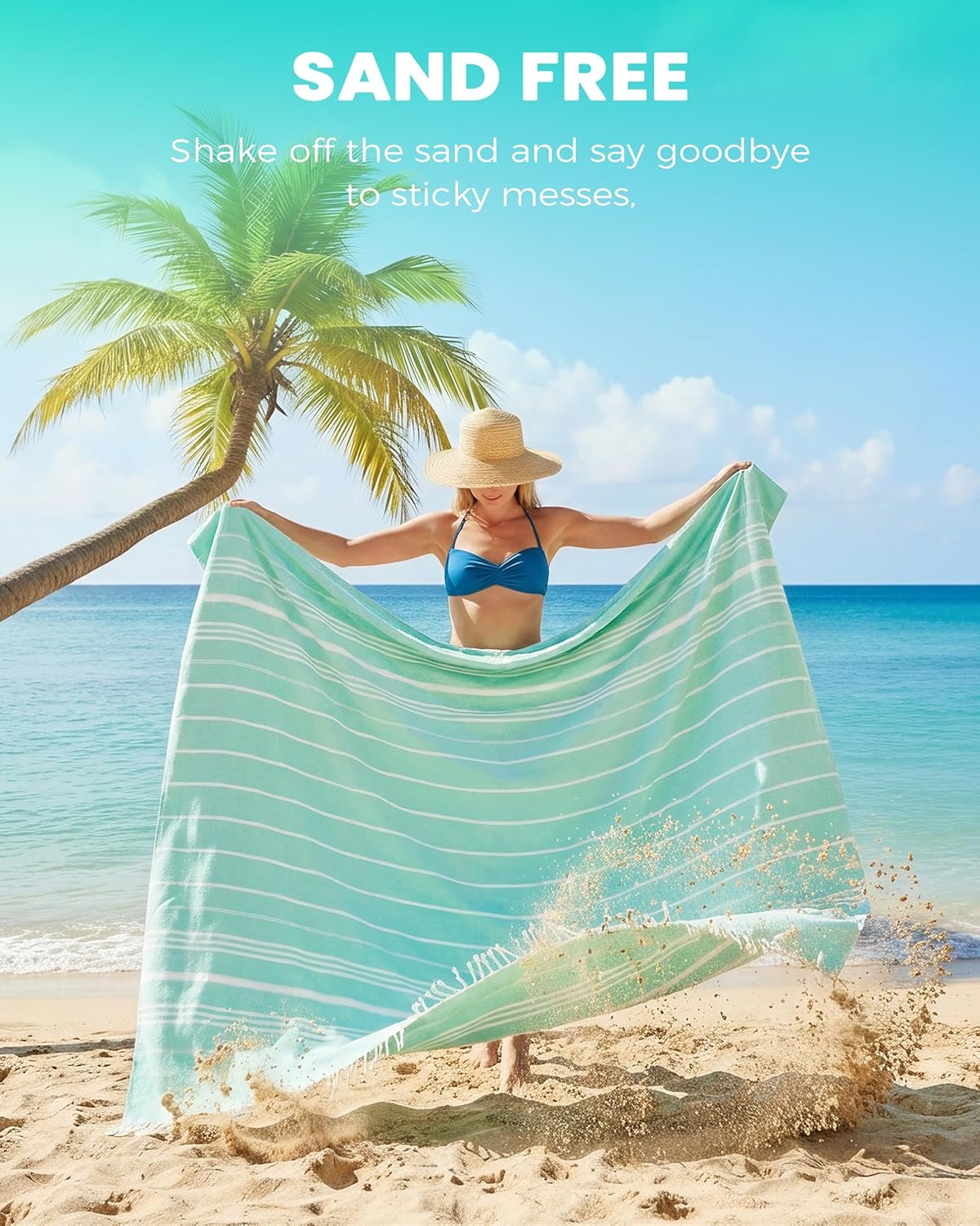 Antfuny Turkish Beach Towels Vacation Essentials Quick Dry Sand Free Oversized Bath Pool Swim Towel Extra Large XL Blanket Adult Travel Cruise Accessories Must Haves Clearance Stuff Necessities - Colors C